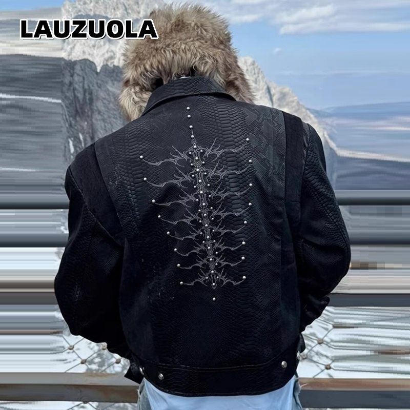 Embroidery Jacket - Jaqueta Masculina Preta com Estampa de
