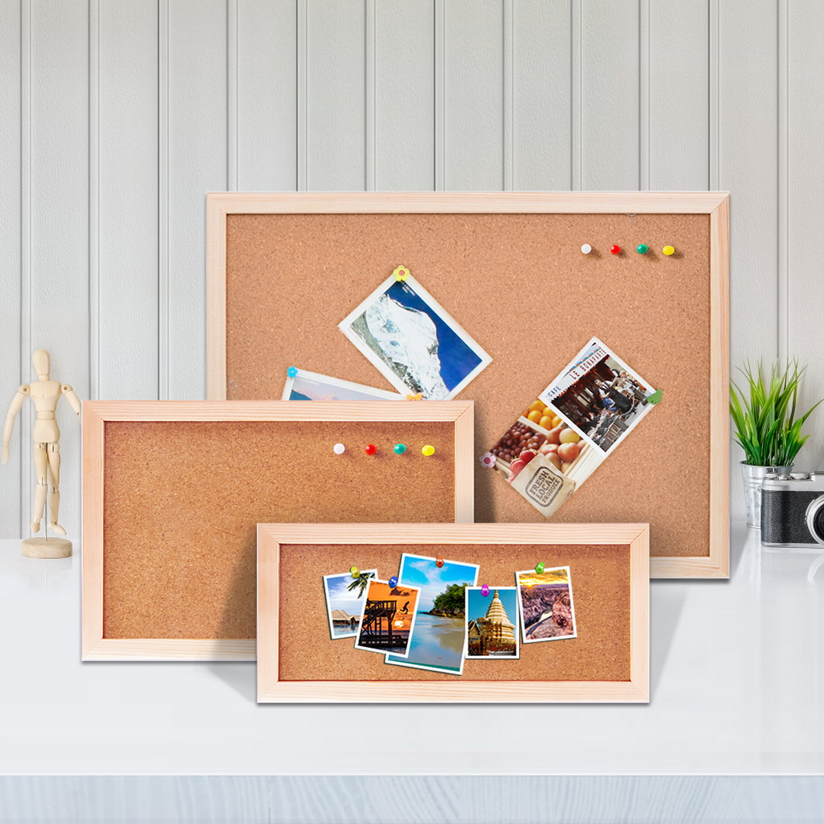 Frame Display Wood - Quadro de madeira de pinho vintage,