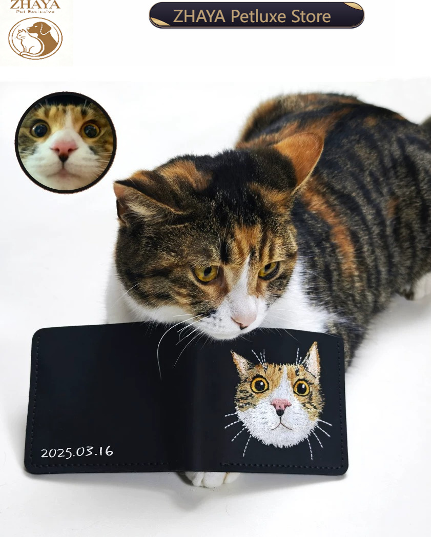 Embroidery Wallet - Carteira de Couro Genuíno Personalizada com