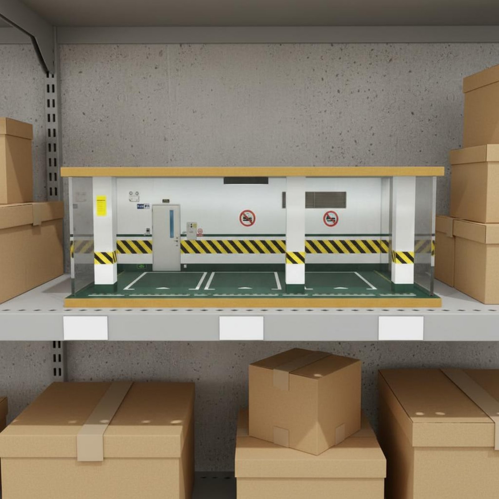 Frame Display Wood - Garagem de Estacionamento em Escala 1:24