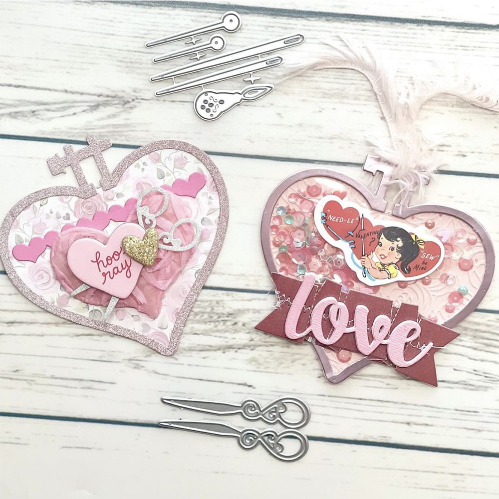 Embroidery Zone - KSCRAFT-Coração Bordado Hoop Metal Cutting Dies,