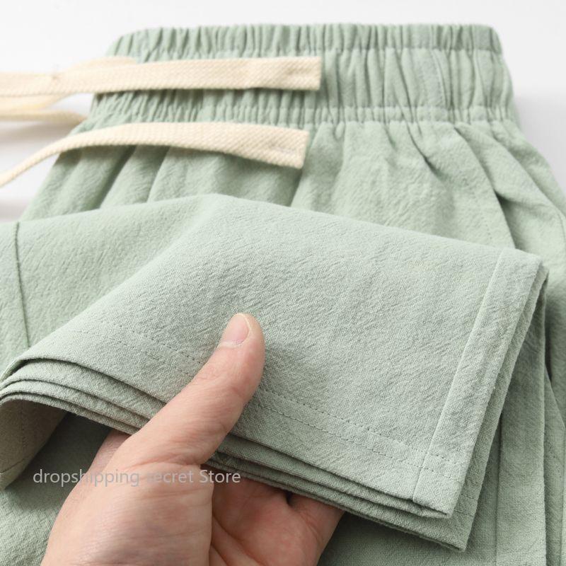 Linen Fabric Natural - Verão hortelã verde puro algodão e