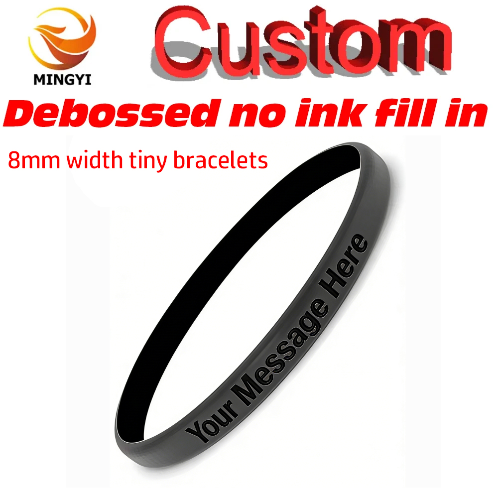 Embroidery Alphabet - Pulseira de silicone personalizada com logotipo