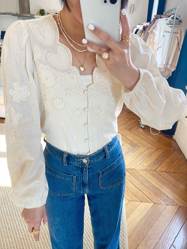 Embroidery Premium - Camisa Feminina Premium de Algodão e