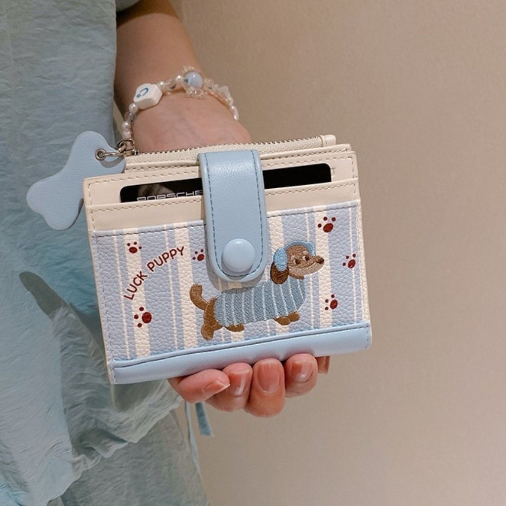 Embroidery Wallet - Estilo coreano dachshund bordado carteira curta