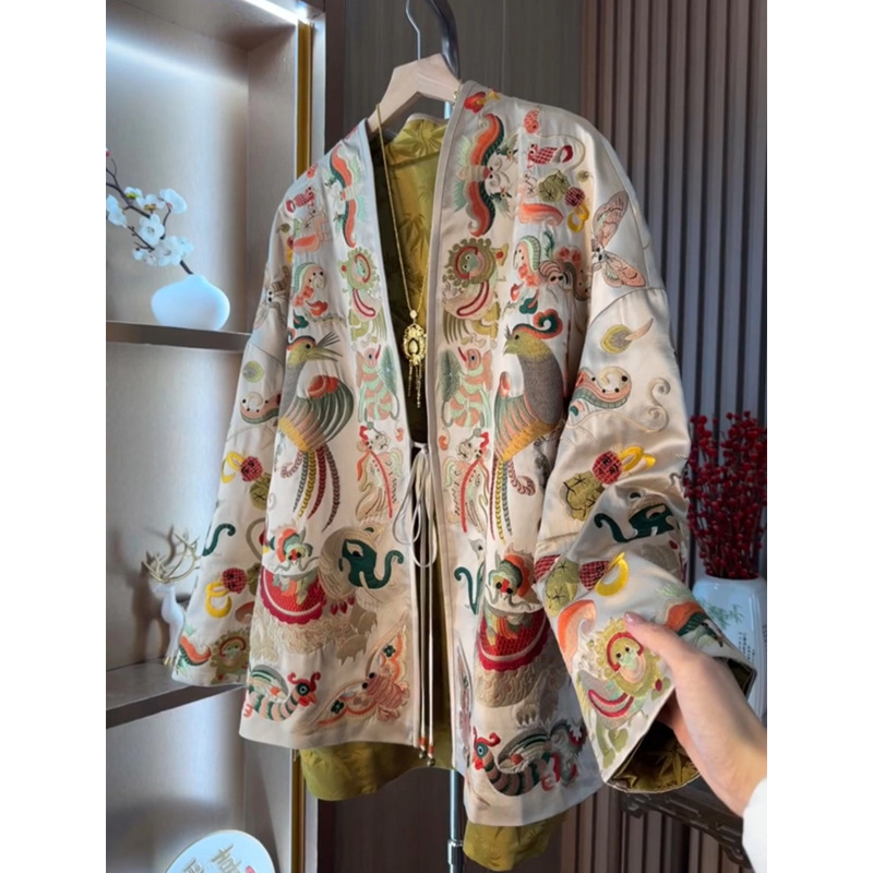 Embroidery Jacket - Novo Cardigã Kimono Estilo Chinês para
