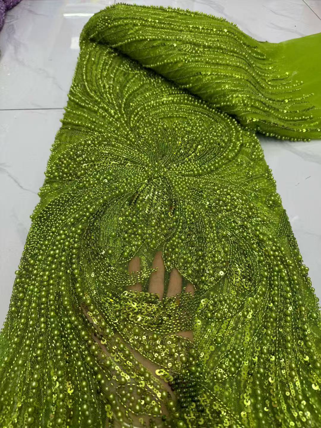 Embroidery Gradient - Tecidos de Renda com Lantejoulas Africanas