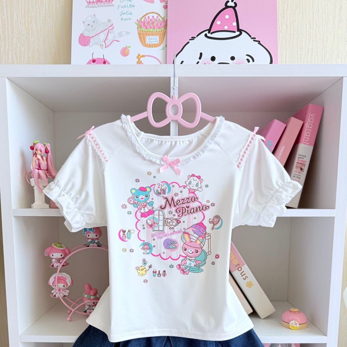 Japonês doce saia define verão - Embroidery Tshirt avaliação e preço