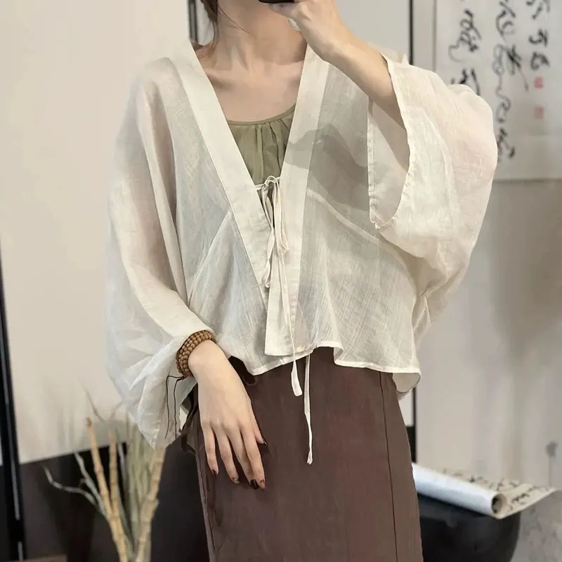 Cardigã de algodão e linho fin - Linen Fabric Natural avaliação e preço
