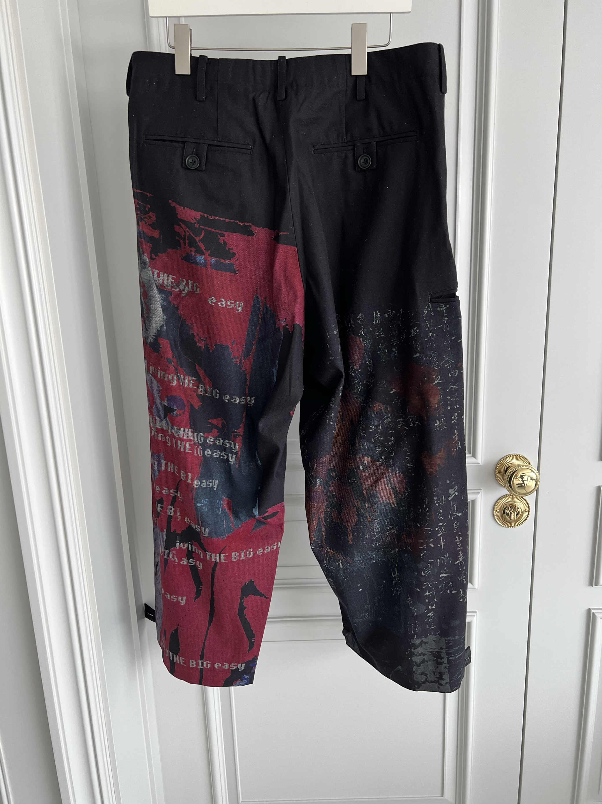 Calça larga estampada de algod - Linen Fabric Natural avaliação e preço