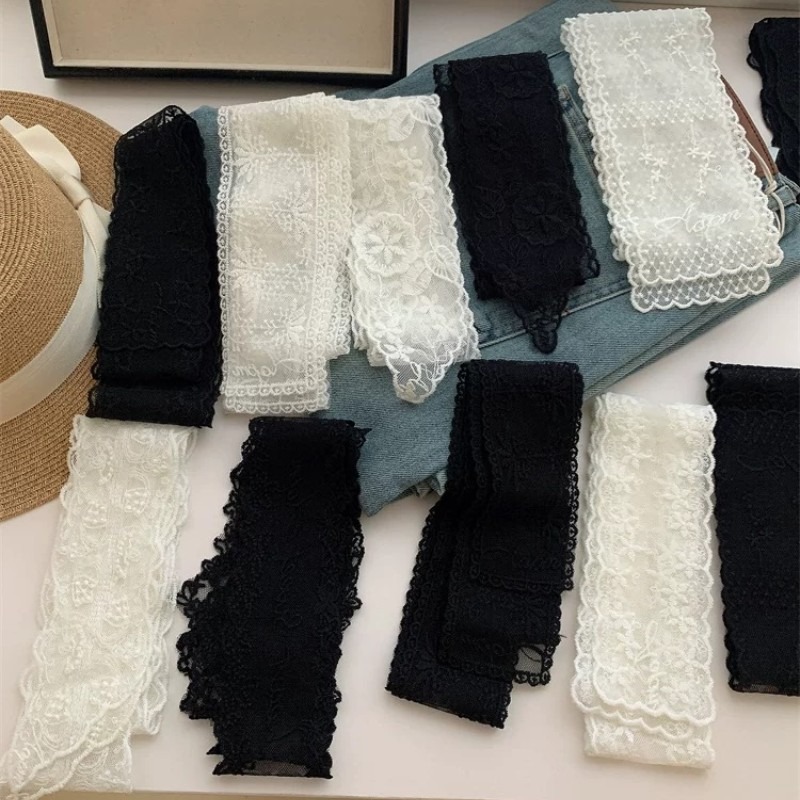 Novo Lenço Longo Preto e Branc - Embroidery Premium avaliação e preço