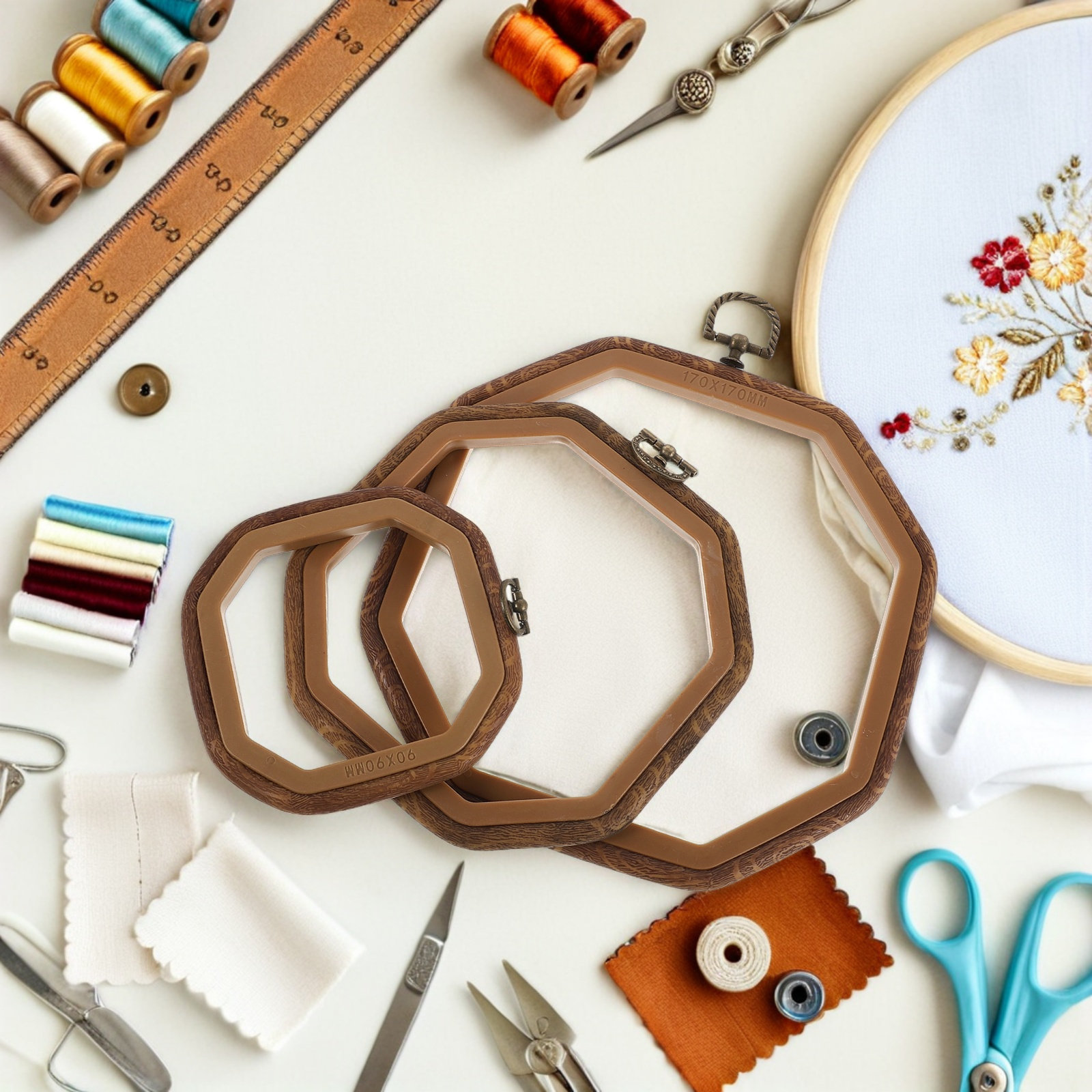 6 Peças de Bastidores Octogona - Frame Display Wood avaliação e preço