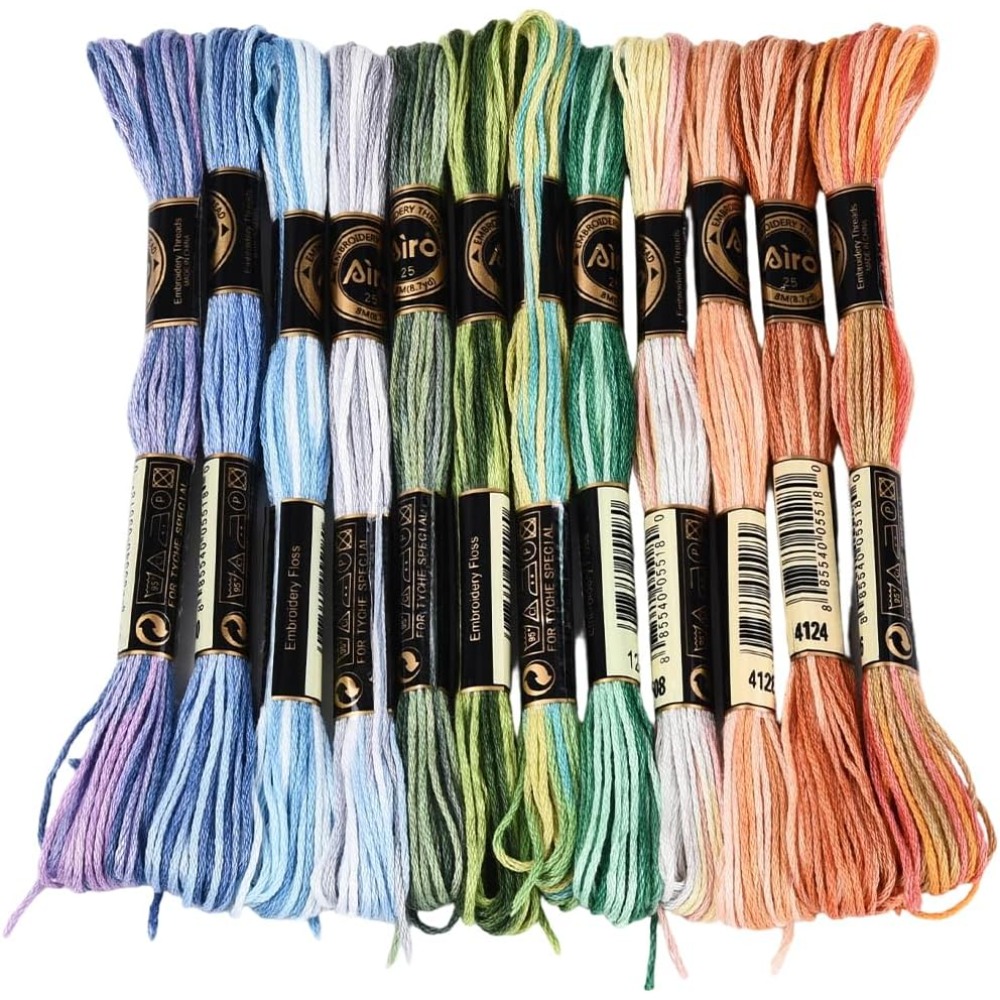 12 Meadas de Linha de Bordar p - Embroidery Handicraft avaliação e preço