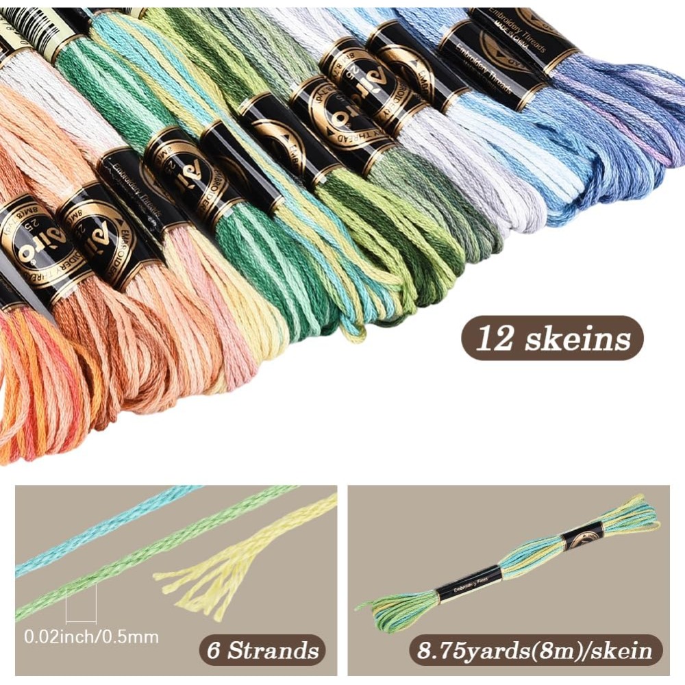 12 Meadas de Linha de Bordar p - Embroidery Handicraft avaliação e preço