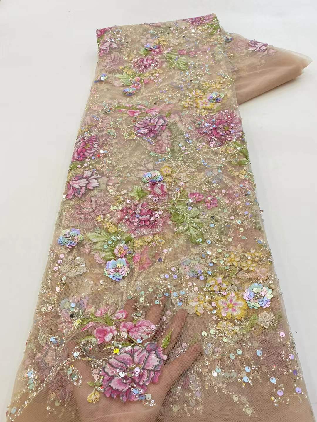 Tecido de Renda Africana 2026  - Embroidery Gradient avaliação e preço