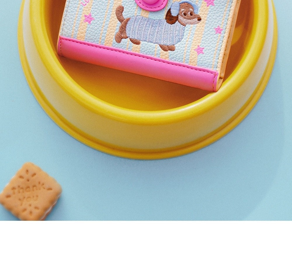 Estilo coreano dachshund borda - Embroidery Wallet avaliação e preço