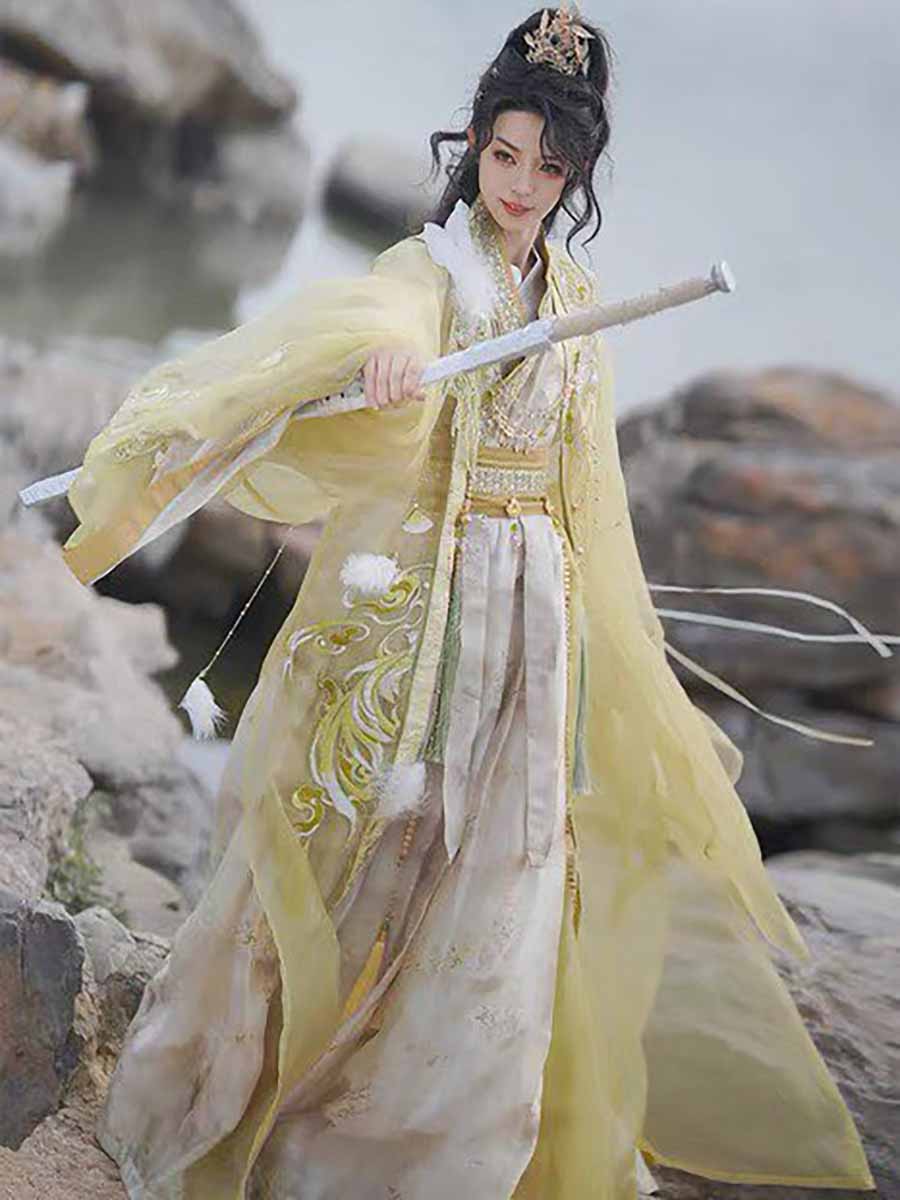 Traje Hanfu de Guerreiro Wuxia - Embroidery Gradient avaliação e preço