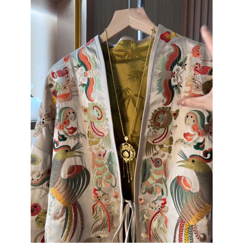 Novo Cardigã Kimono Estilo Chi - Embroidery Jacket avaliação e preço
