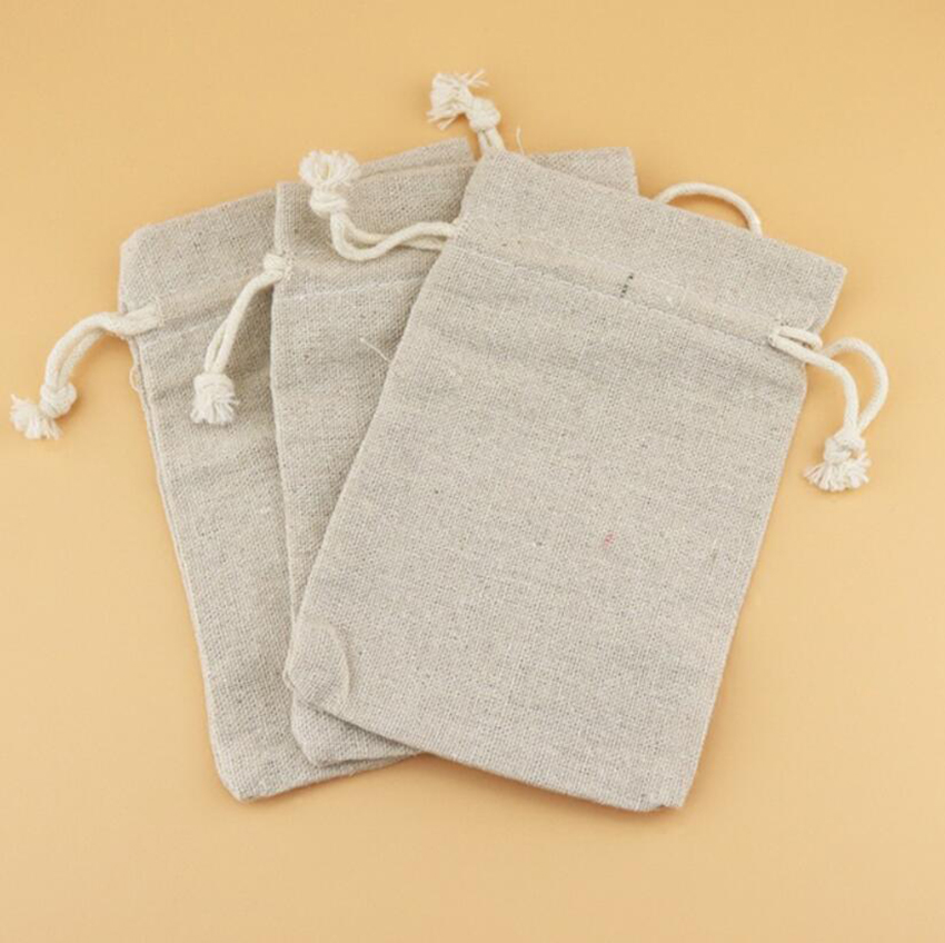50 pçs sacos de cordão de linh - Linen Fabric Natural avaliação e preço