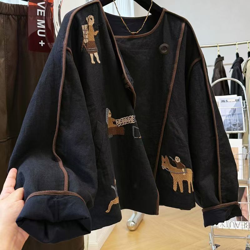 Jaqueta Feminina de Gola Redon - Embroidery Jacket avaliação e preço