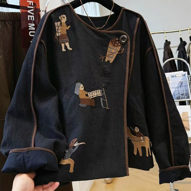 Jaqueta Feminina de Gola Redon - Embroidery Jacket avaliação e preço