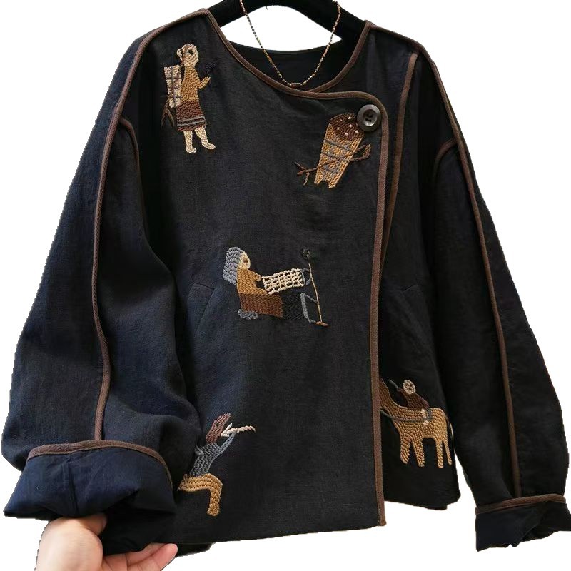 Jaqueta Feminina de Gola Redon - Embroidery Jacket avaliação e preço